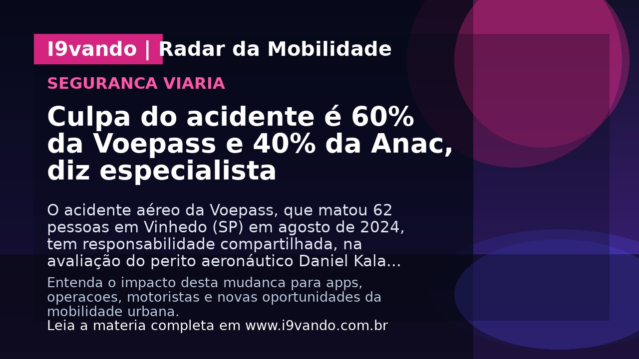 Culpa do acidente é 60% da Voepass e 40% da Anac, diz especialista