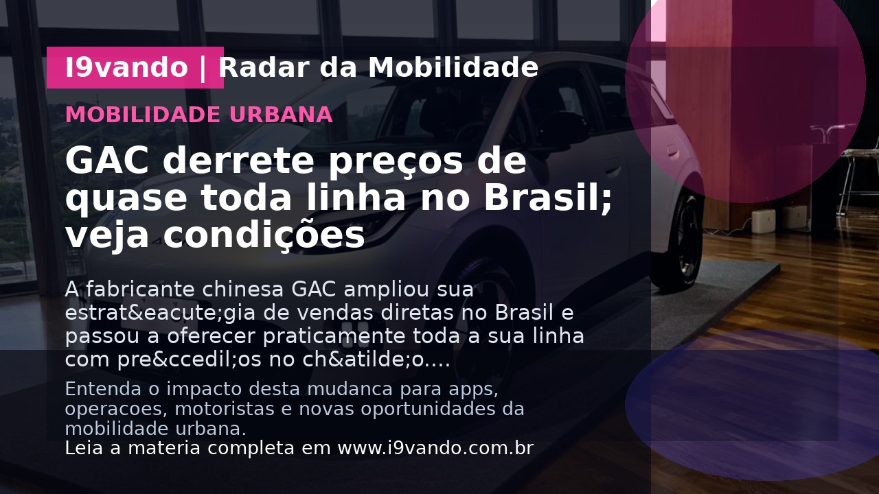 GAC derrete preços de quase toda linha no Brasil; veja condições