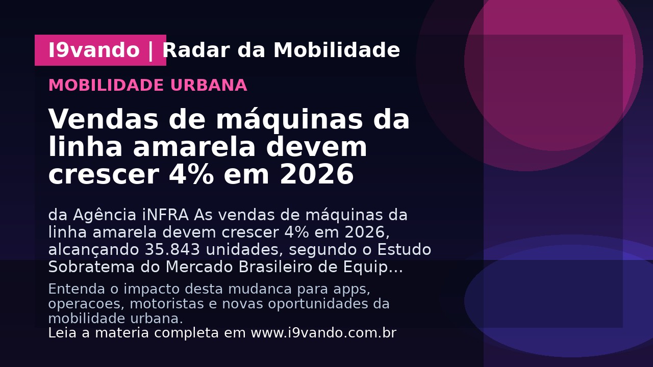 Vendas de máquinas da linha amarela devem crescer 4% em 2026