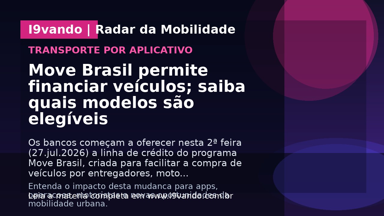 Move Brasil permite financiar veículos; saiba quais modelos são elegíveis
