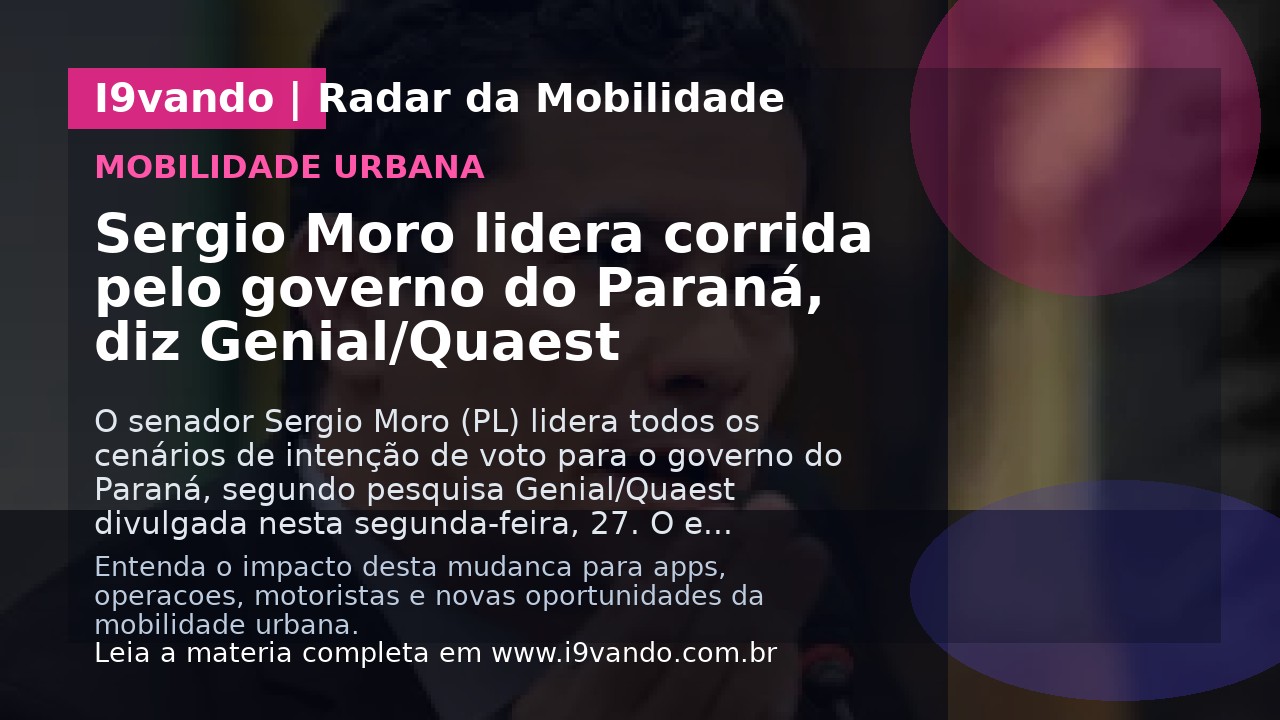 Sergio Moro lidera corrida pelo governo do Paraná, diz Genial/Quaest
