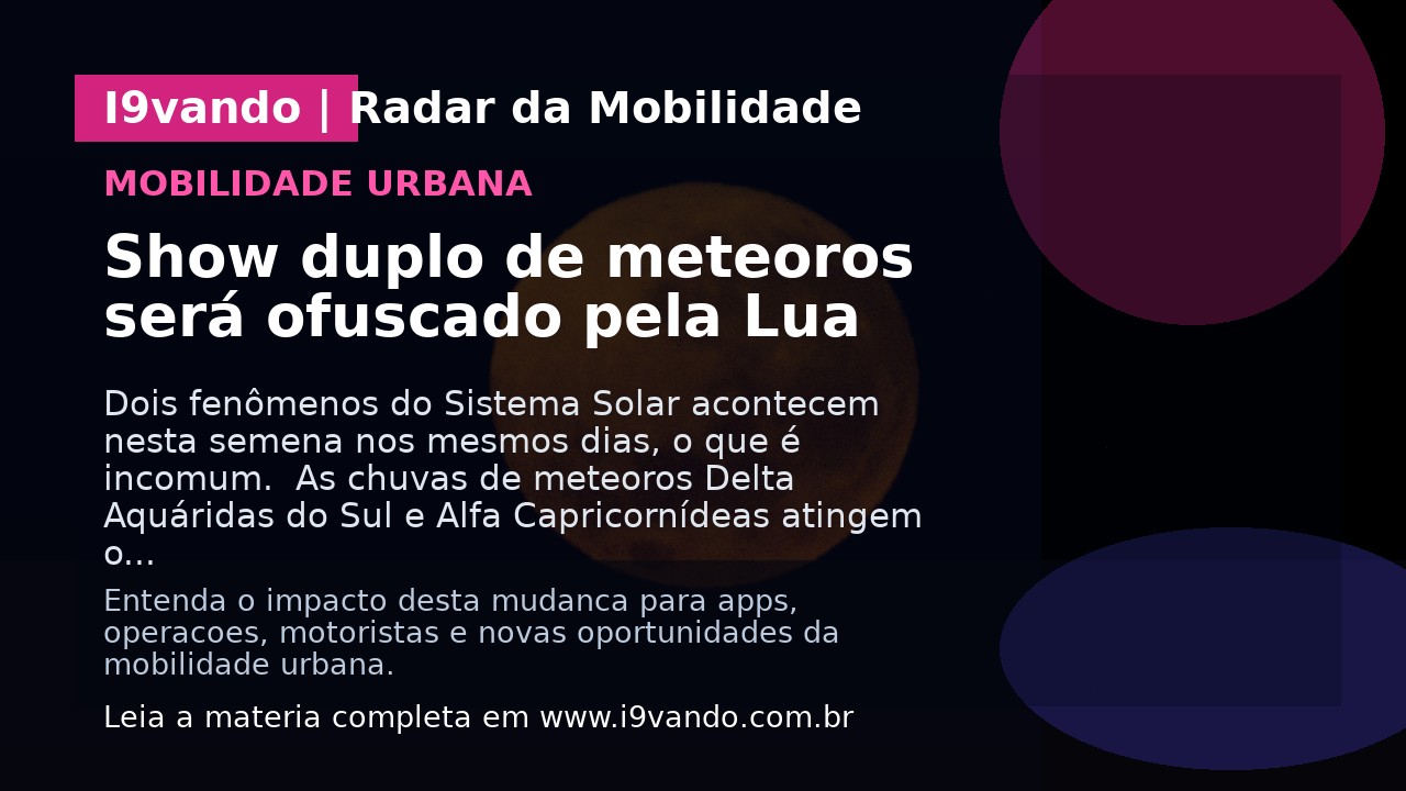 Show duplo de meteoros será ofuscado pela Lua