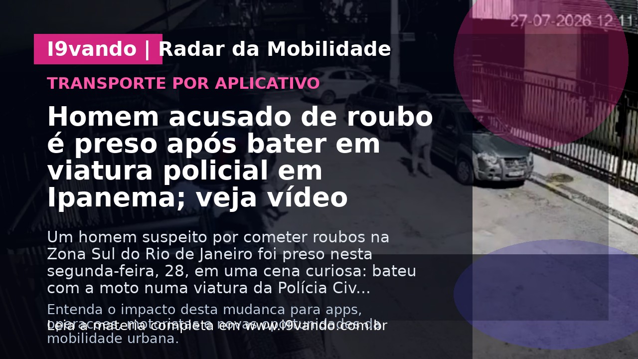 Homem acusado de roubo é preso após bater em viatura policial em Ipanema; veja vídeo