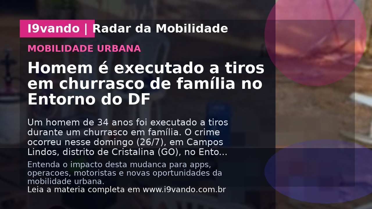 Homem é executado a tiros em churrasco de família no Entorno do DF