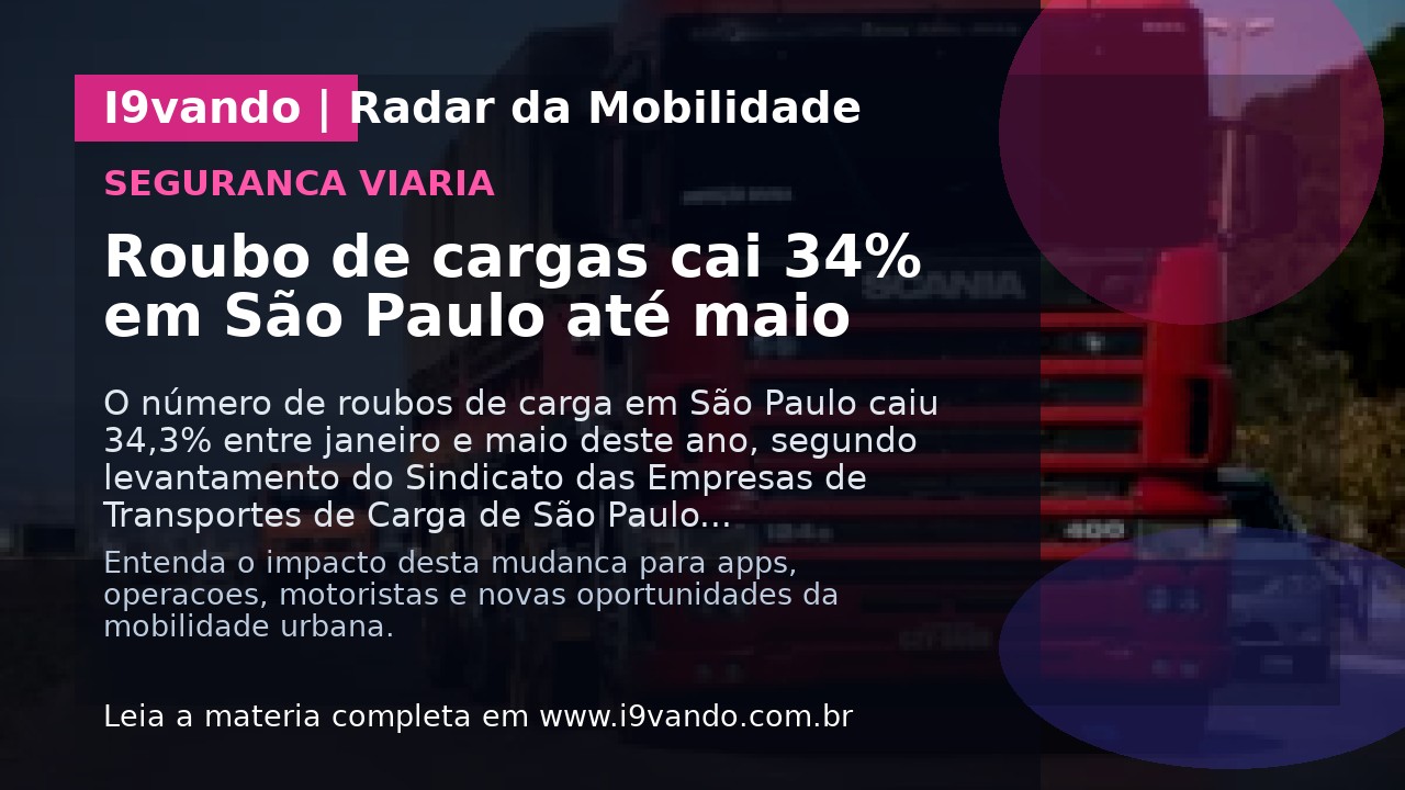 Roubo de cargas cai 34% em São Paulo até maio