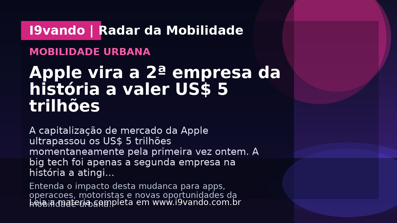 Apple vira a 2ª empresa da história a valer US$ 5 trilhões