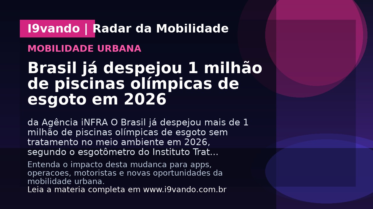 Brasil já despejou 1 milhão de piscinas olímpicas de esgoto em 2026