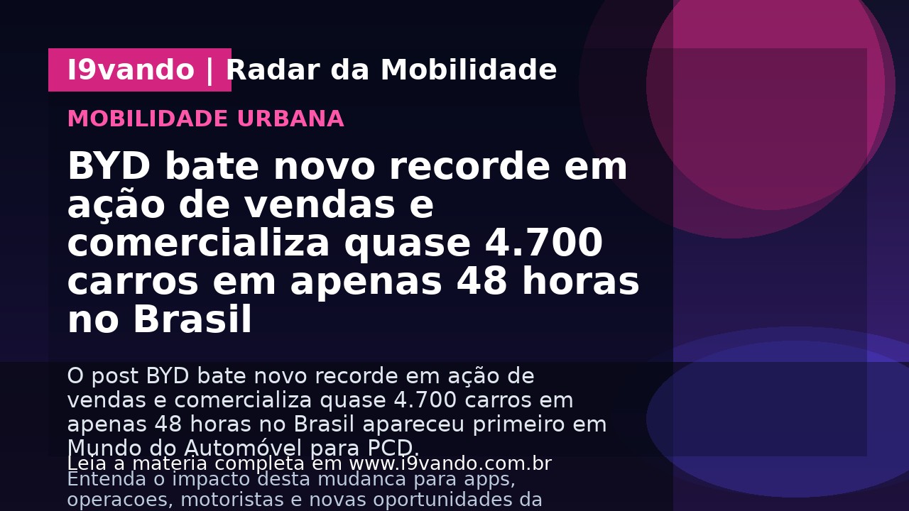 BYD bate novo recorde em ação de vendas e comercializa quase 4.700 carros em apenas 48 horas no Brasil