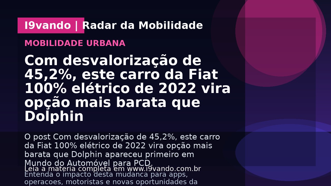 Com desvalorização de 45,2%, este carro da Fiat 100% elétrico de 2022 vira opção mais barata que Dolphin