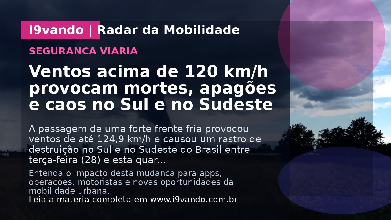 Ventos acima de 120 km/h provocam mortes, apagões e caos no Sul e no Sudeste
