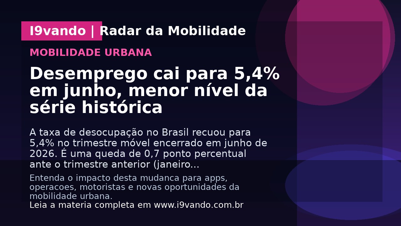 Desemprego cai para 5,4% em junho, menor nível da série histórica