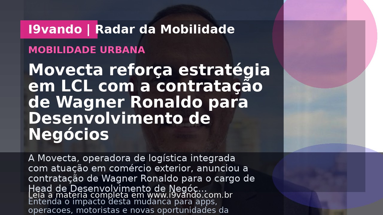 Movecta reforça estratégia em LCL com a contratação de Wagner Ronaldo para Desenvolvimento de Negócios
