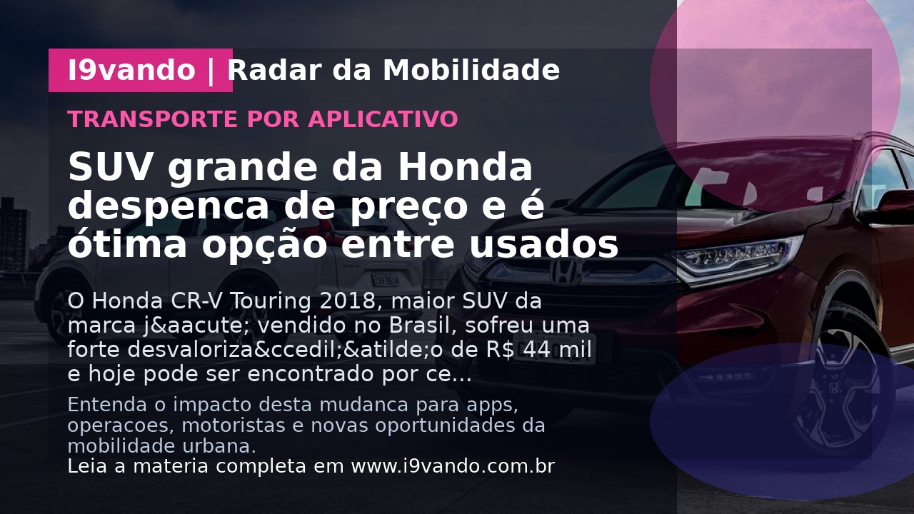SUV grande da Honda despenca de preço e é ótima opção entre usados