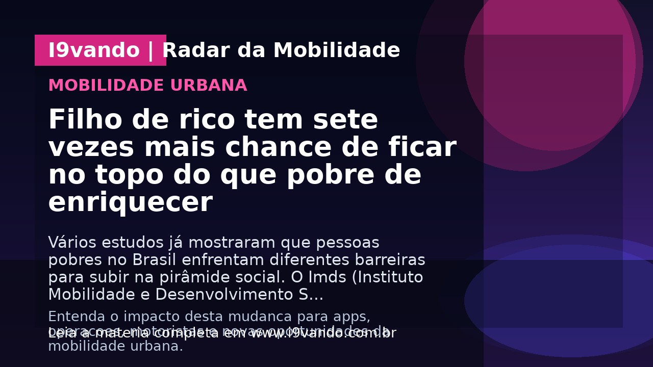 Filho de rico tem sete vezes mais chance de ficar no topo do que pobre de enriquecer