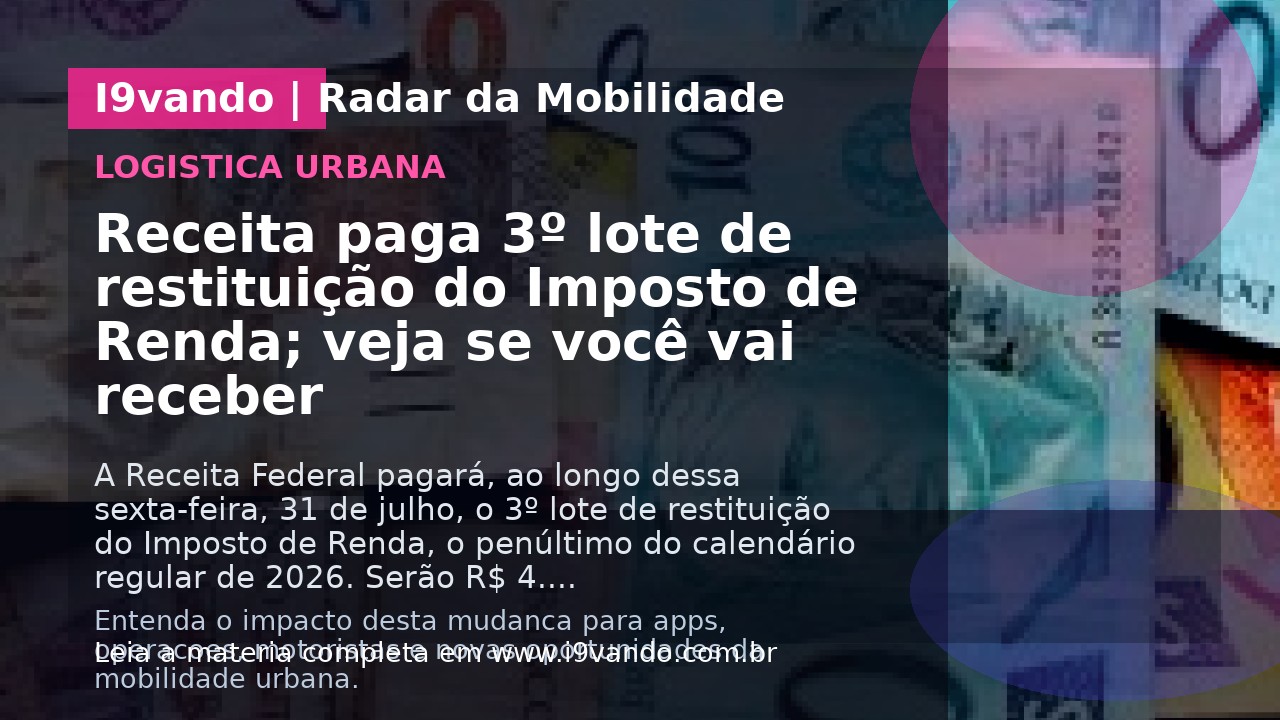 Receita paga 3º lote de restituição do Imposto de Renda; veja se você vai receber