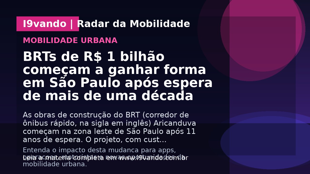 BRTs de R$ 1 bilhão começam a ganhar forma em São Paulo após espera de mais de uma década