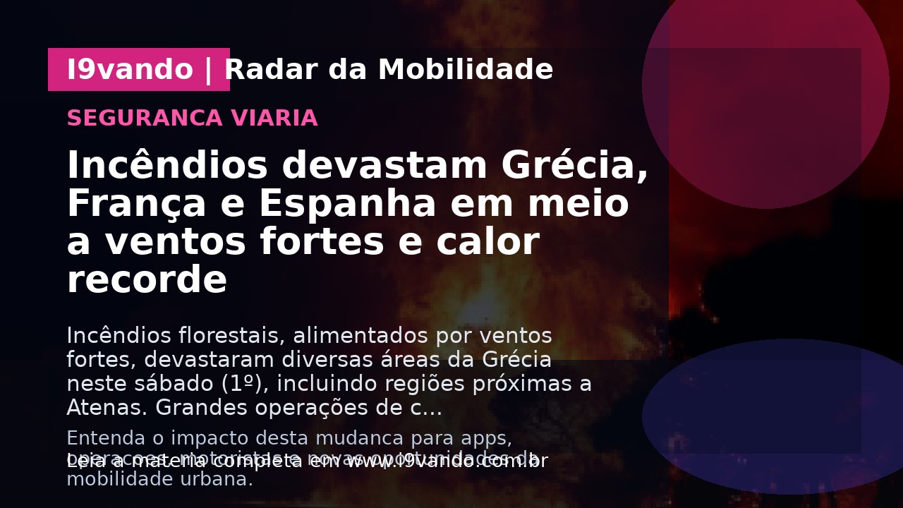 Incêndios devastam Grécia, França e Espanha em meio a ventos fortes e calor recorde