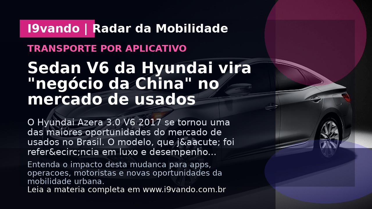 Sedan V6 da Hyundai vira "negócio da China" no mercado de usados