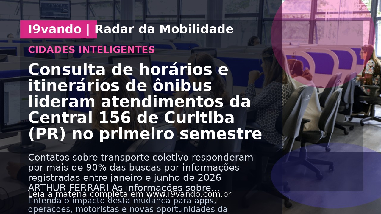 Consulta de horários e itinerários de ônibus lideram atendimentos da Central 156 de Curitiba (PR) no primeiro semestre