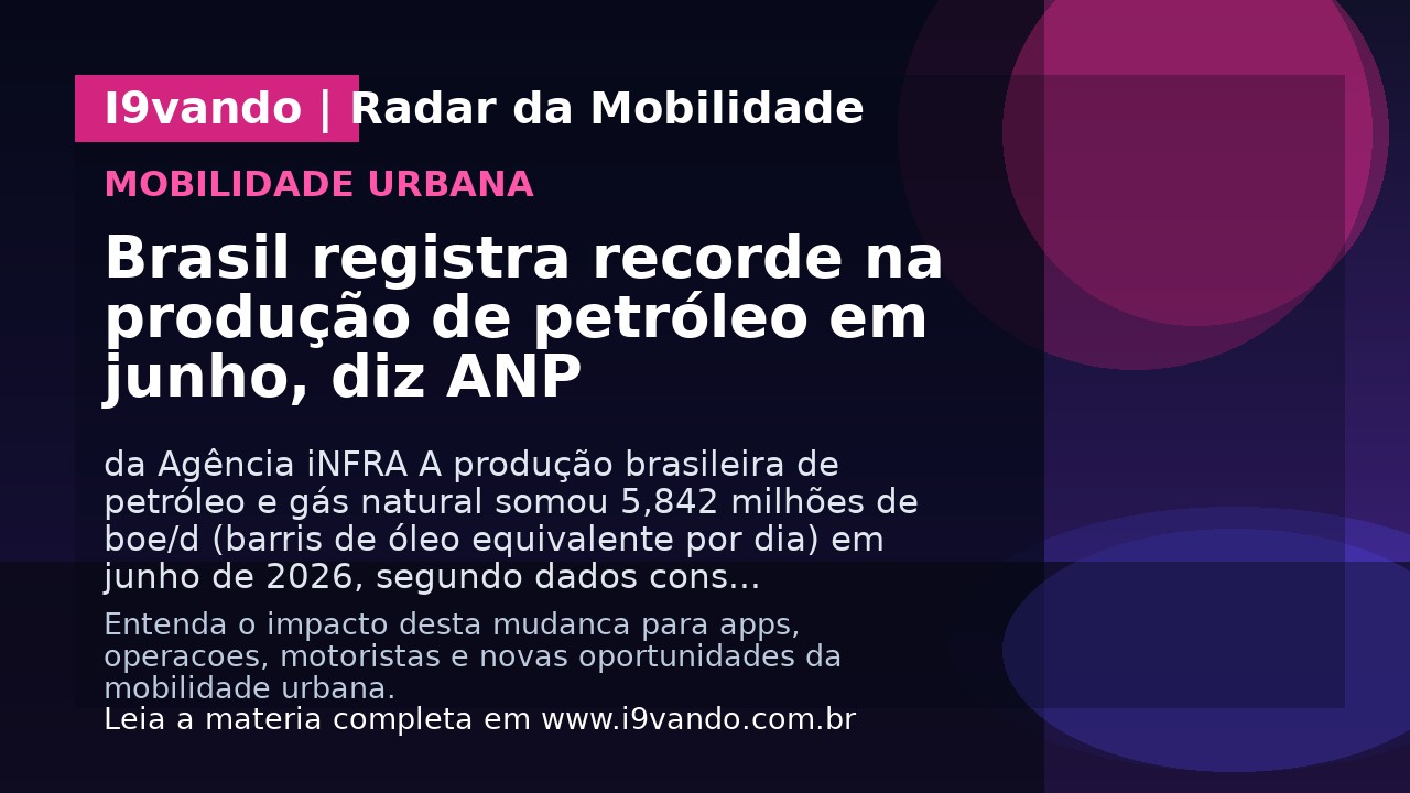 Brasil registra recorde na produção de petróleo em junho, diz ANP