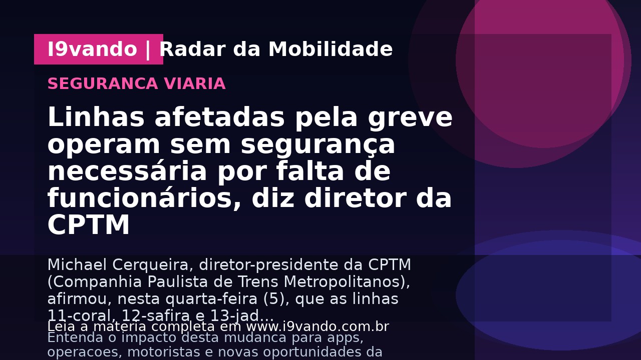 Linhas afetadas pela greve operam sem segurança necessária por falta de funcionários, diz diretor da CPTM