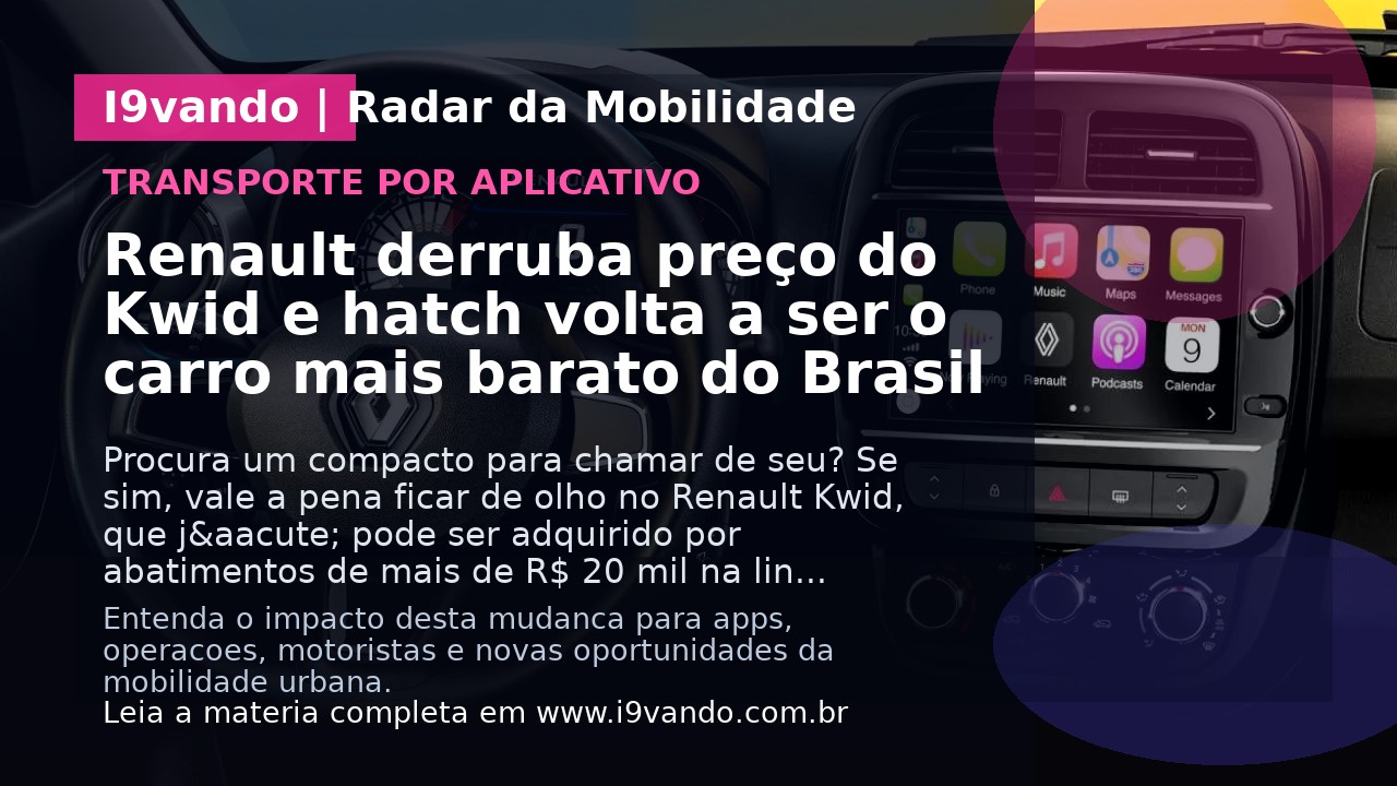 Renault derruba preço do Kwid e hatch volta a ser o carro mais barato do Brasil