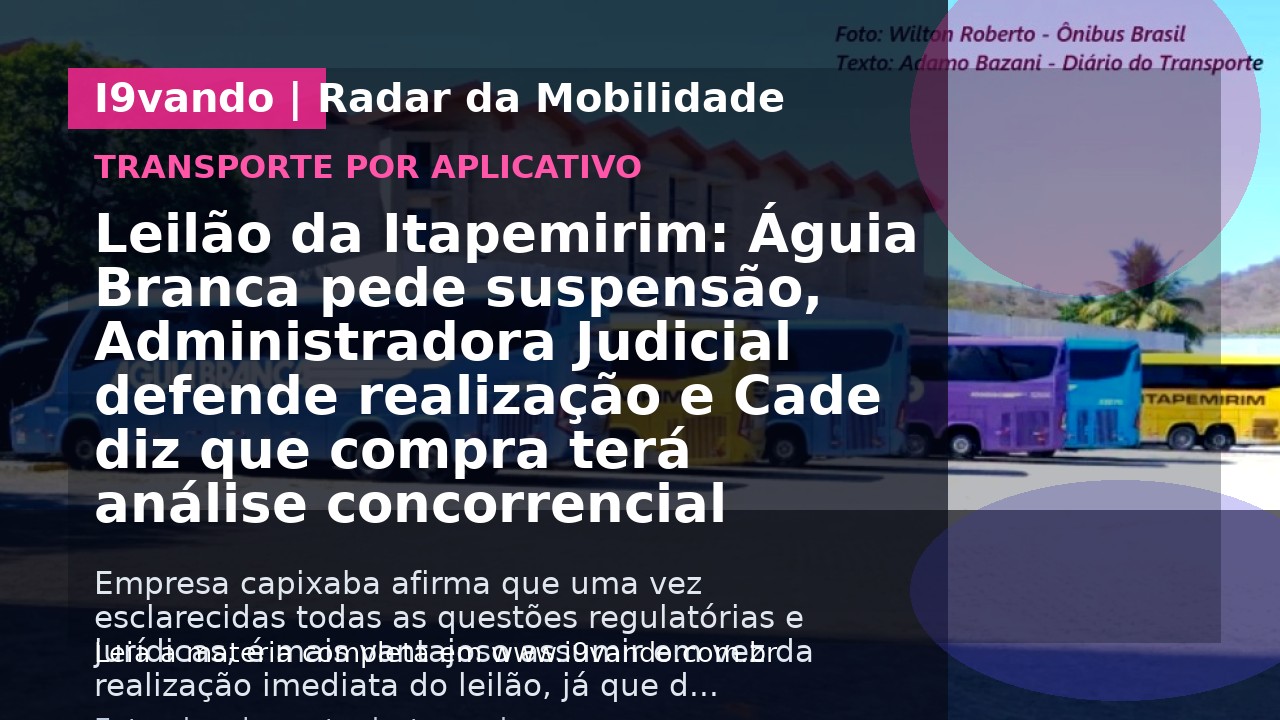 Leilão da Itapemirim: Águia Branca pede suspensão, Administradora Judicial defende realização e Cade diz que compra terá análise concorrencial
