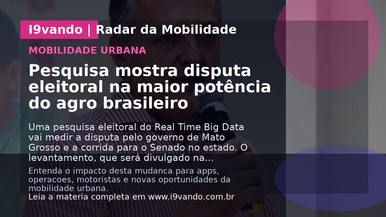 Pesquisa mostra disputa eleitoral na maior potência do agro brasileiro