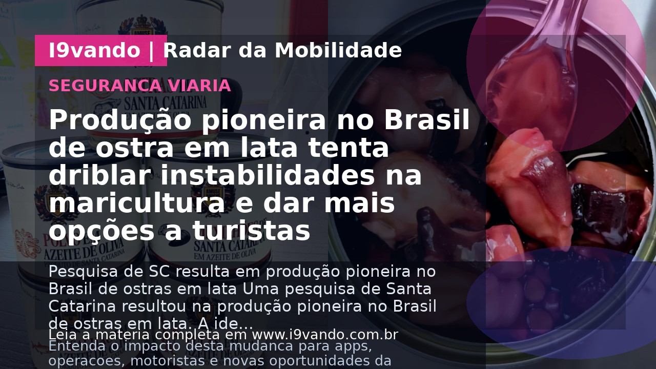 Produção pioneira no Brasil de ostra em lata tenta driblar instabilidades na maricultura e dar mais opções a turistas