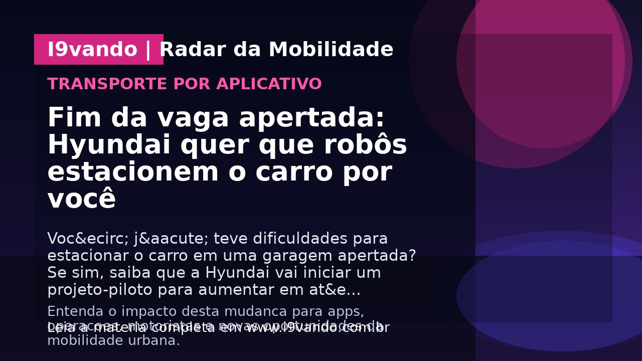 Fim da vaga apertada: Hyundai quer que robôs estacionem o carro por você