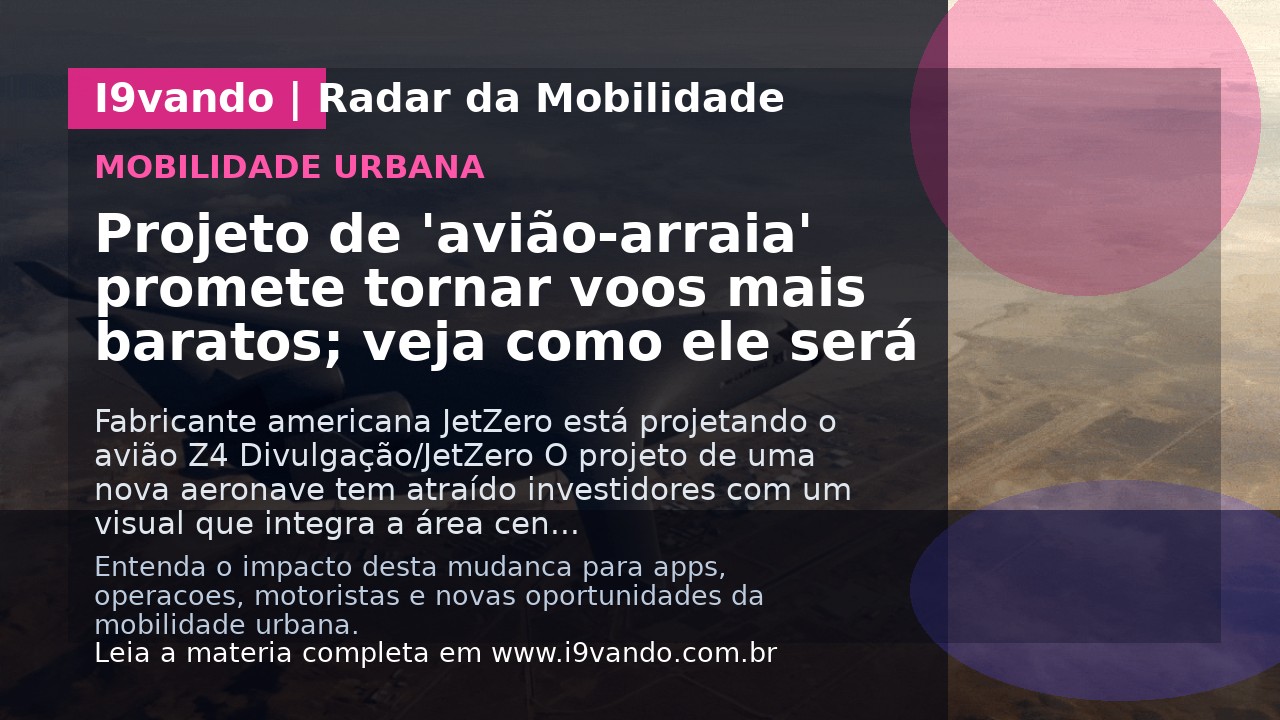 Projeto de 'avião-arraia' promete tornar voos mais baratos; veja como ele será