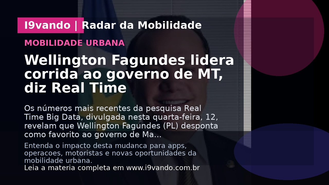 Wellington Fagundes lidera corrida ao governo de MT, diz Real Time