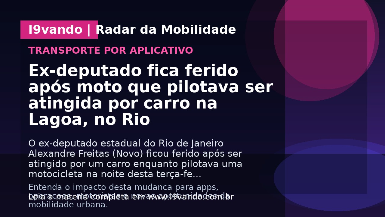 Ex-deputado fica ferido após moto que pilotava ser atingida por carro na Lagoa, no Rio