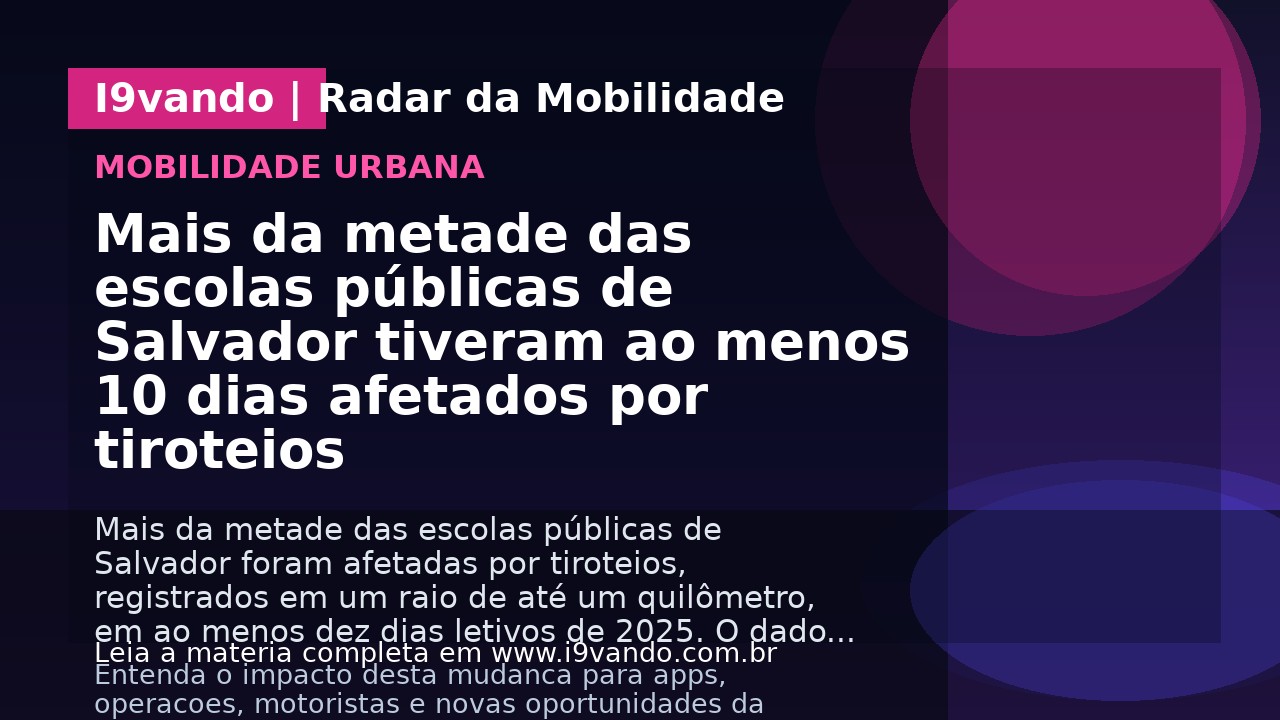 Mais da metade das escolas públicas de Salvador tiveram ao menos 10 dias afetados por tiroteios