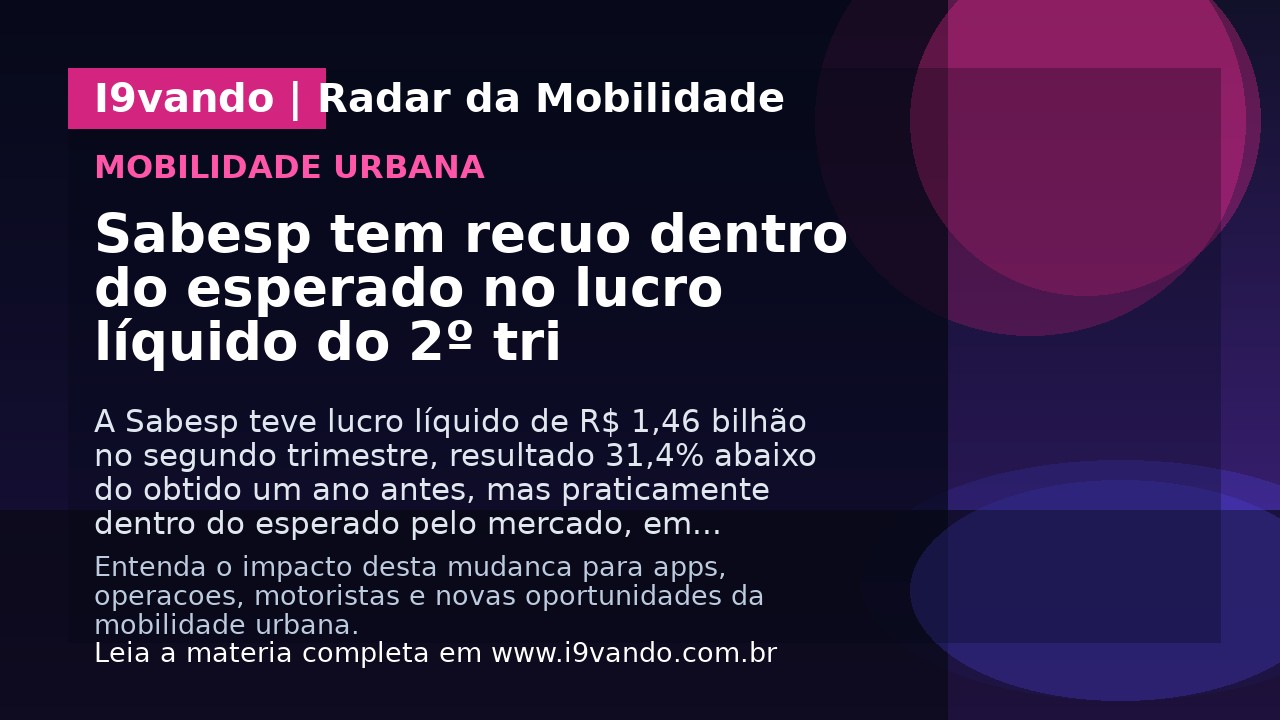 Sabesp tem recuo dentro do esperado no lucro líquido do 2º tri