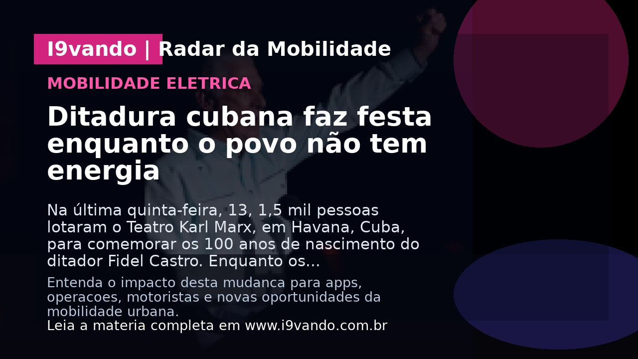 Ditadura cubana faz festa enquanto o povo não tem energia