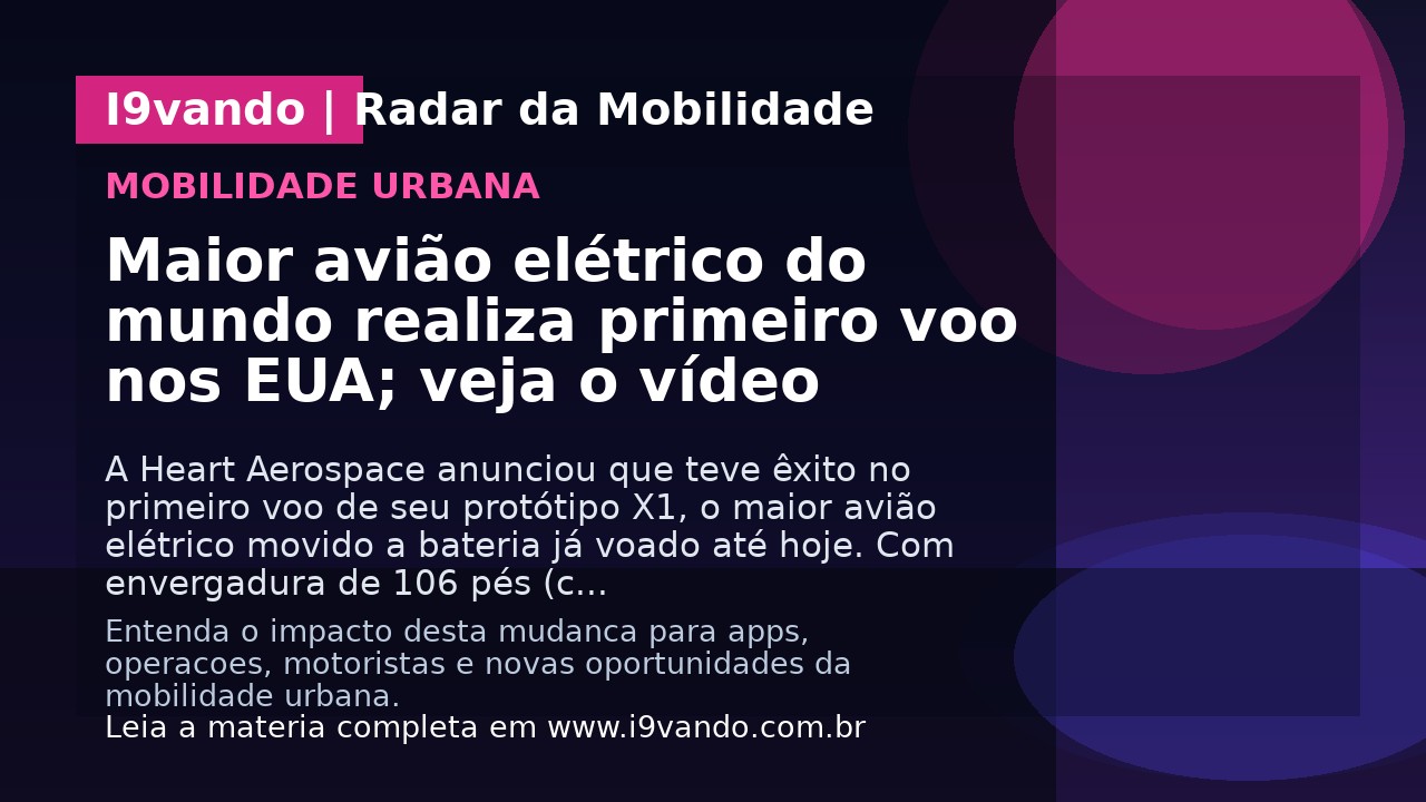 Maior avião elétrico do mundo realiza primeiro voo nos EUA; veja o vídeo