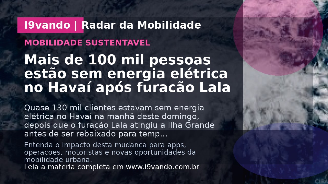 Mais de 100 mil pessoas estão sem energia elétrica no Havaí após furacão Lala