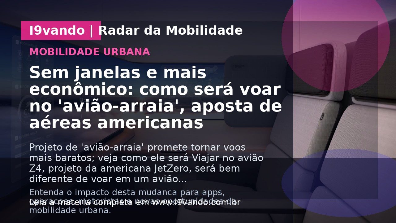 Sem janelas e mais econômico: como será voar no 'avião-arraia', aposta de aéreas americanas