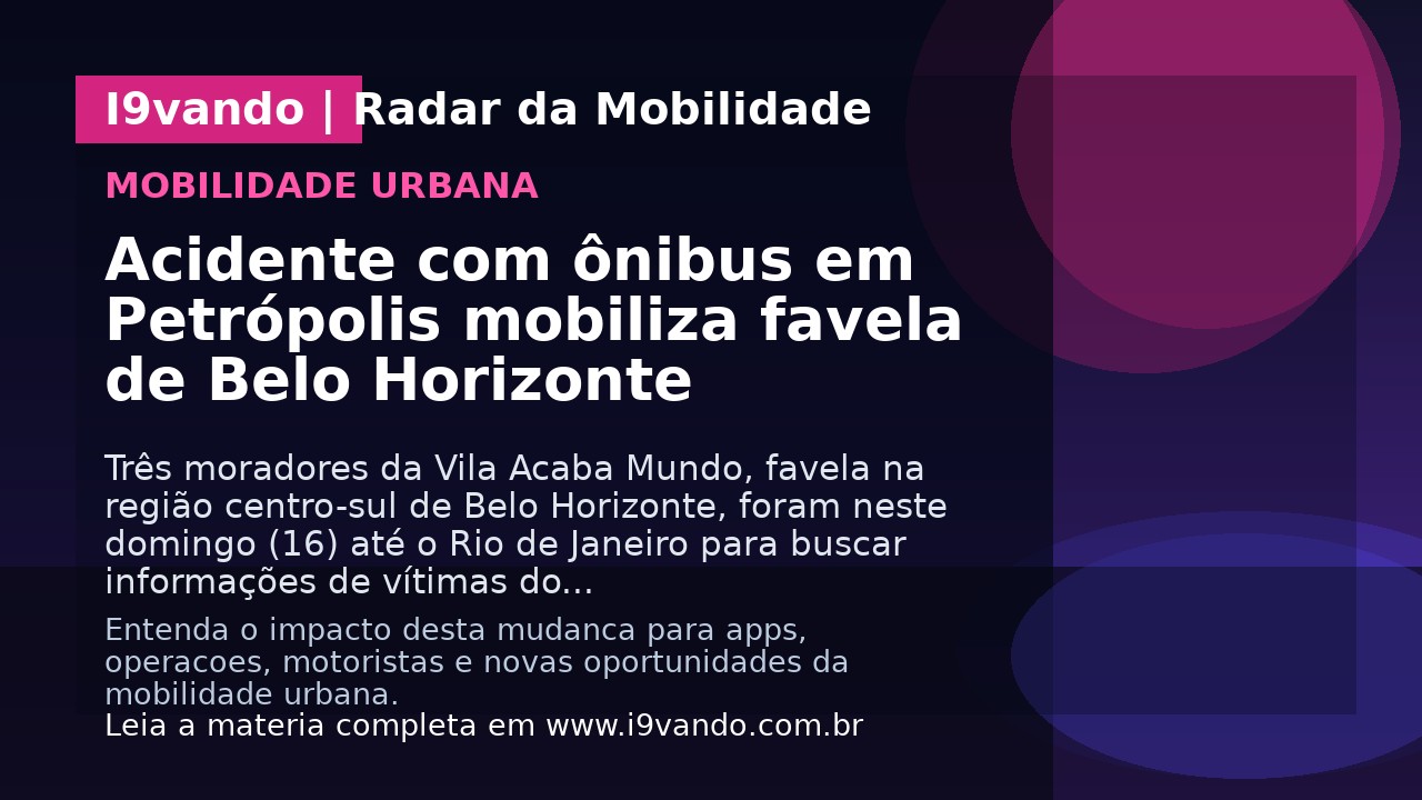 Acidente com ônibus em Petrópolis mobiliza favela de Belo Horizonte