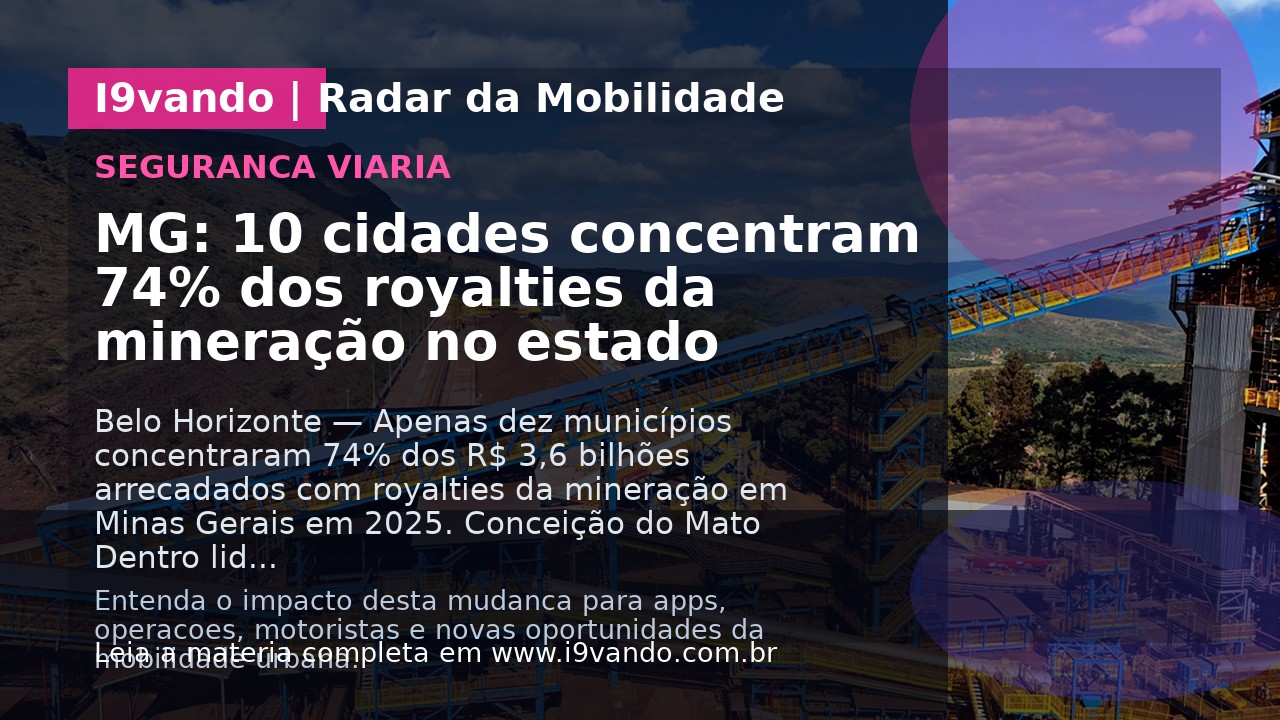 MG: 10 cidades concentram 74% dos royalties da mineração no estado