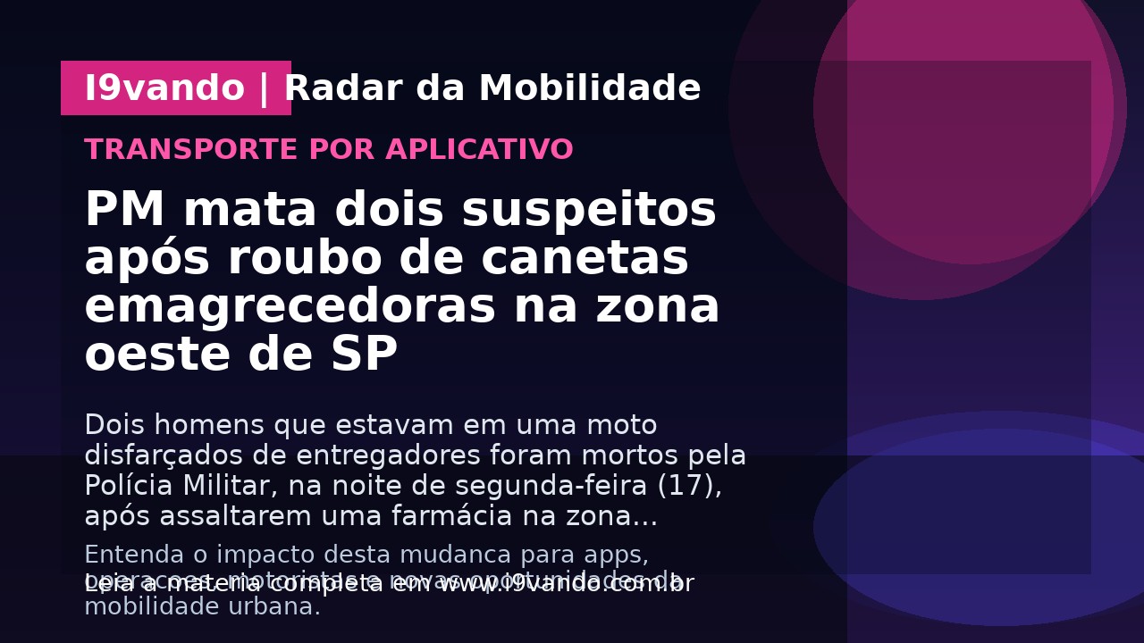PM mata dois suspeitos após roubo de canetas emagrecedoras na zona oeste de SP