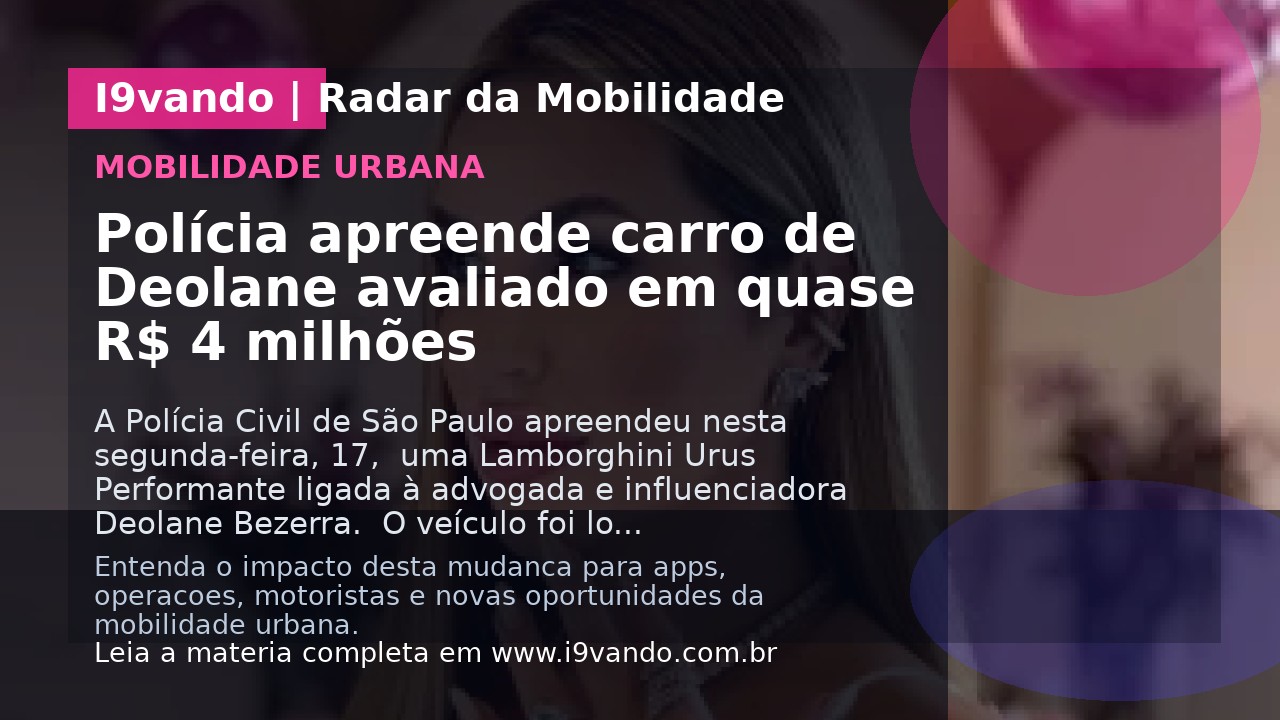 Polícia apreende carro de Deolane avaliado em quase R$ 4 milhões
