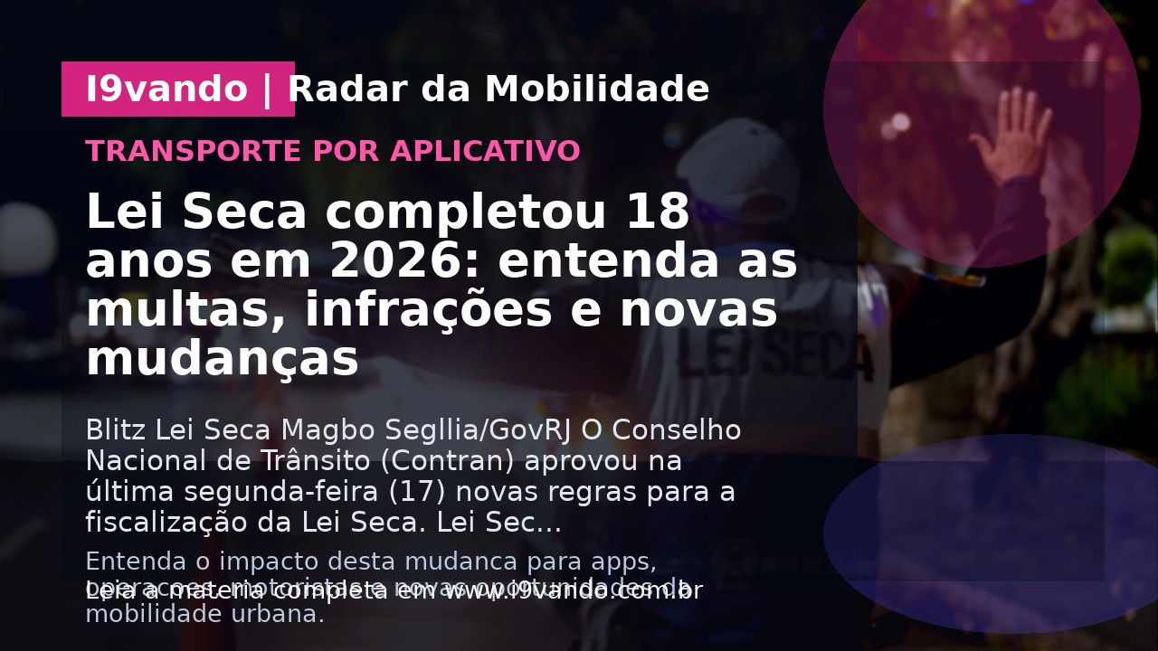 Lei Seca completou 18 anos em 2026: entenda as multas, infrações e novas mudanças