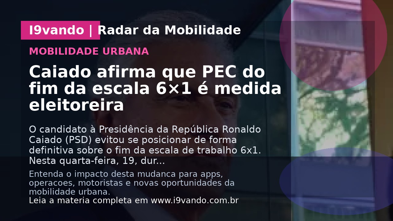 Caiado afirma que PEC do fim da escala 6×1 é medida eleitoreira