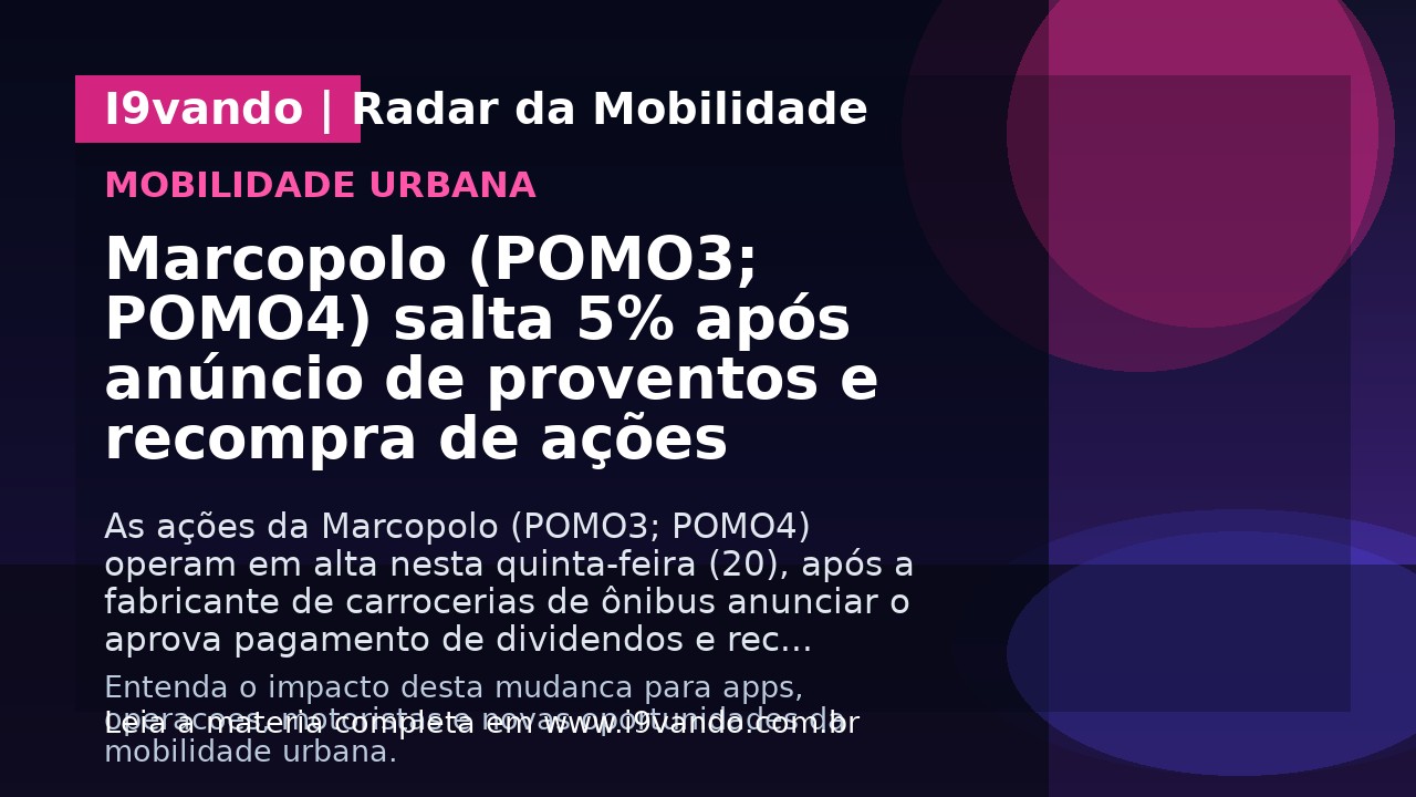 Marcopolo (POMO3; POMO4) salta 5% após anúncio de proventos e recompra de ações