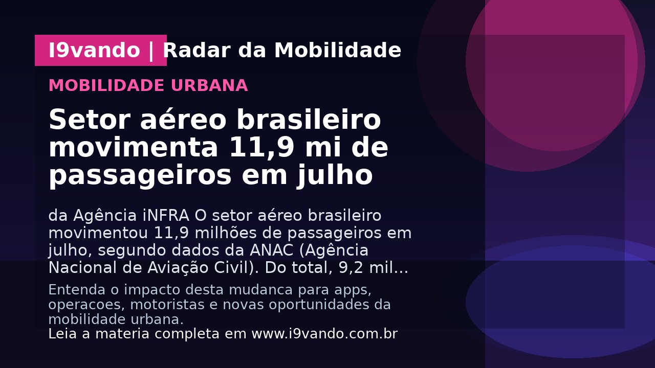 Setor aéreo brasileiro movimenta 11,9 mi de passageiros em julho