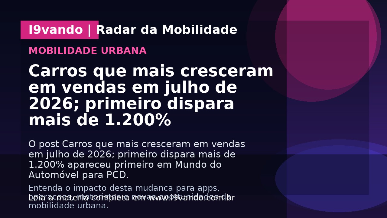 Carros que mais cresceram em vendas em julho de 2026; primeiro dispara mais de 1.200%