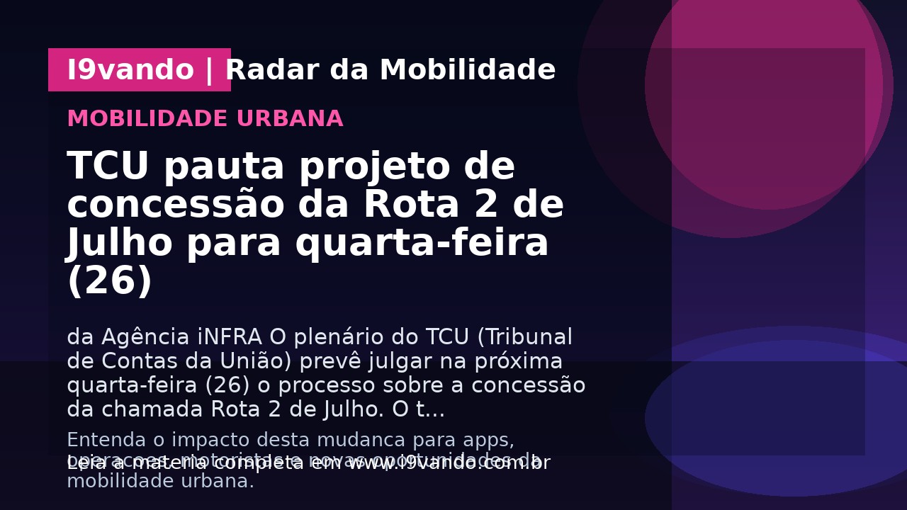 TCU pauta projeto de concessão da Rota 2 de Julho para quarta-feira (26)