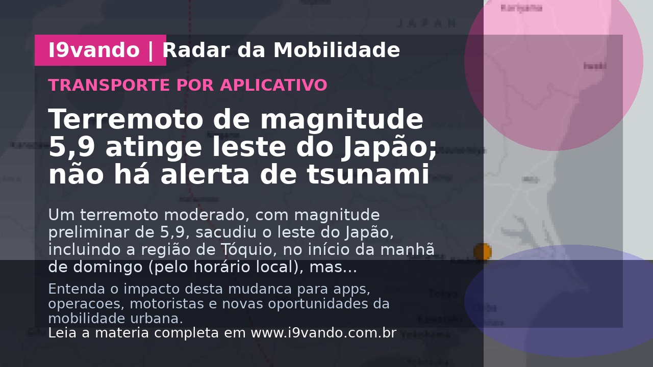 Terremoto de magnitude 5,9 atinge leste do Japão; não há alerta de tsunami